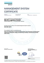 EN MLog Certificate ISO 90012015