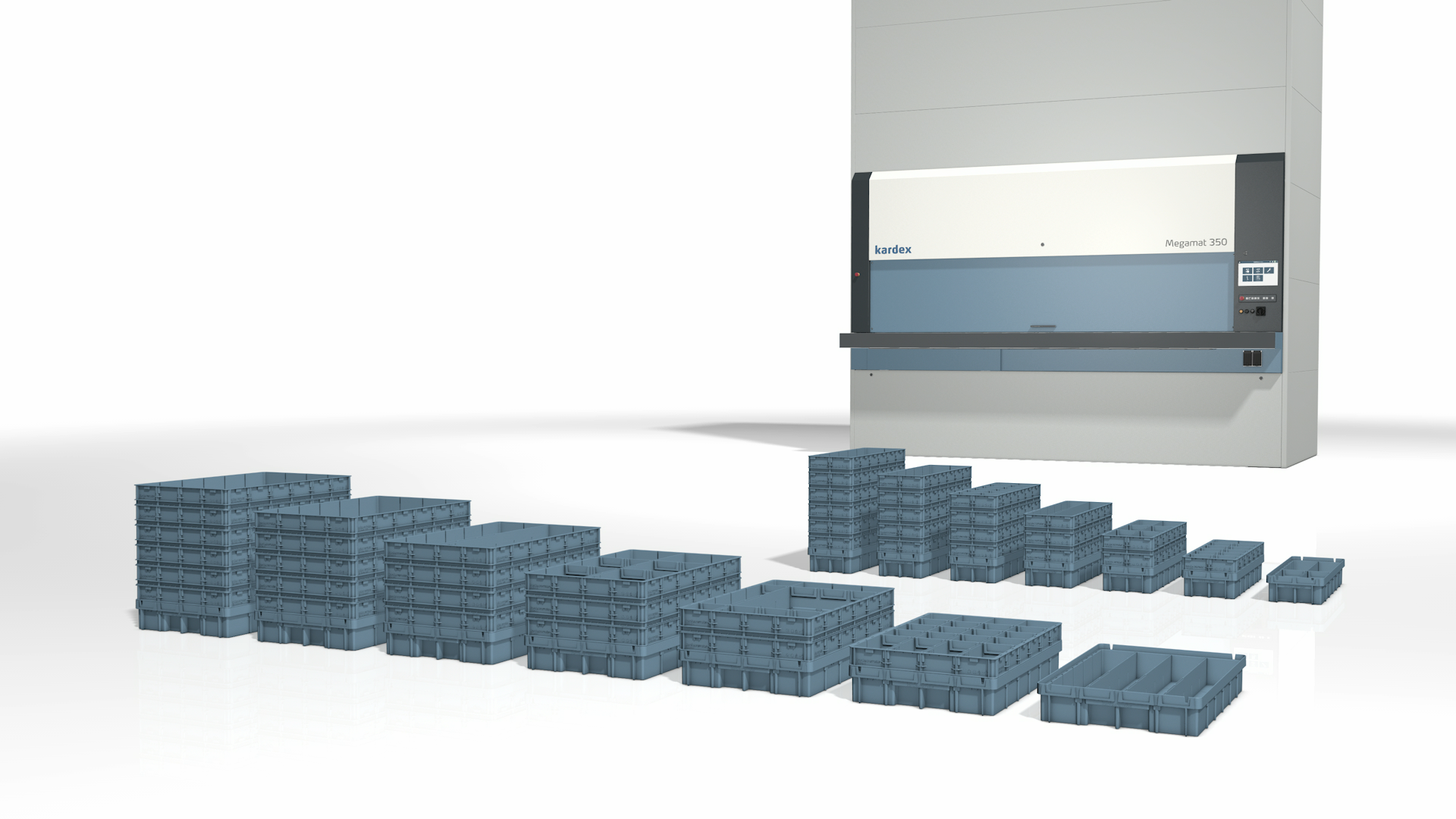 Graphic VCM Box in front of Kardex Megamat