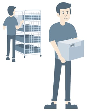 warehouse workers replenishing inventory graphic