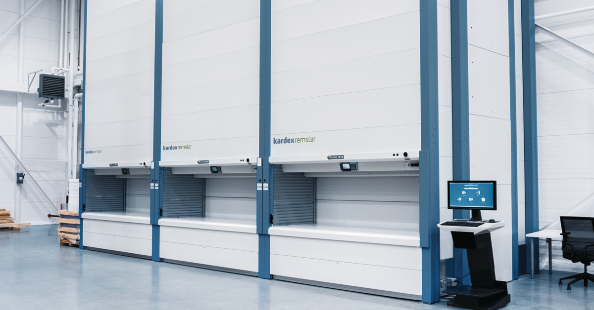 Three vertical lift modules as tool cribs