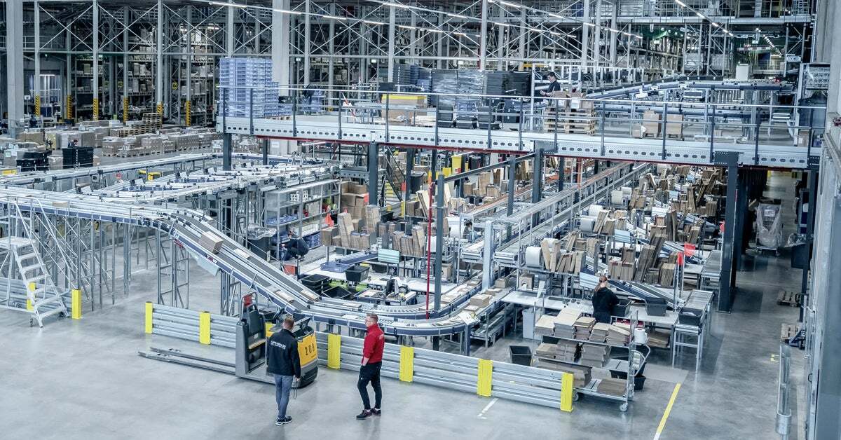 warehouse inventory on two stories