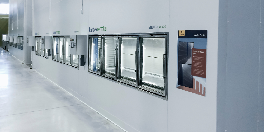 A row of temperature controlled VLMs with access doors