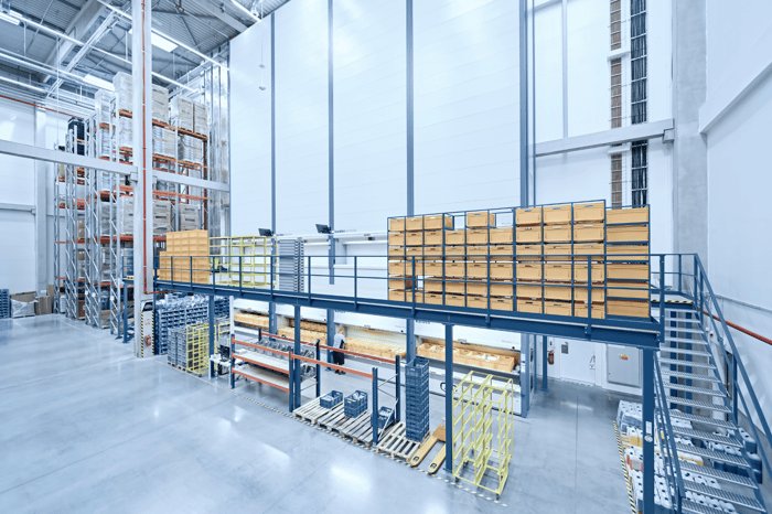 vertical storage solutions for two story warehouses