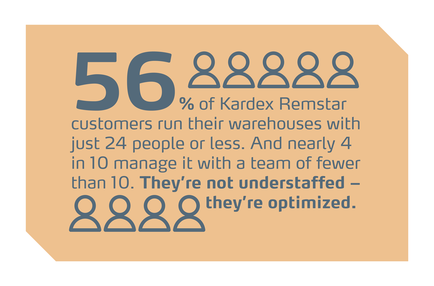 graphic showing 56% of Kardex customers with 24 employees or less