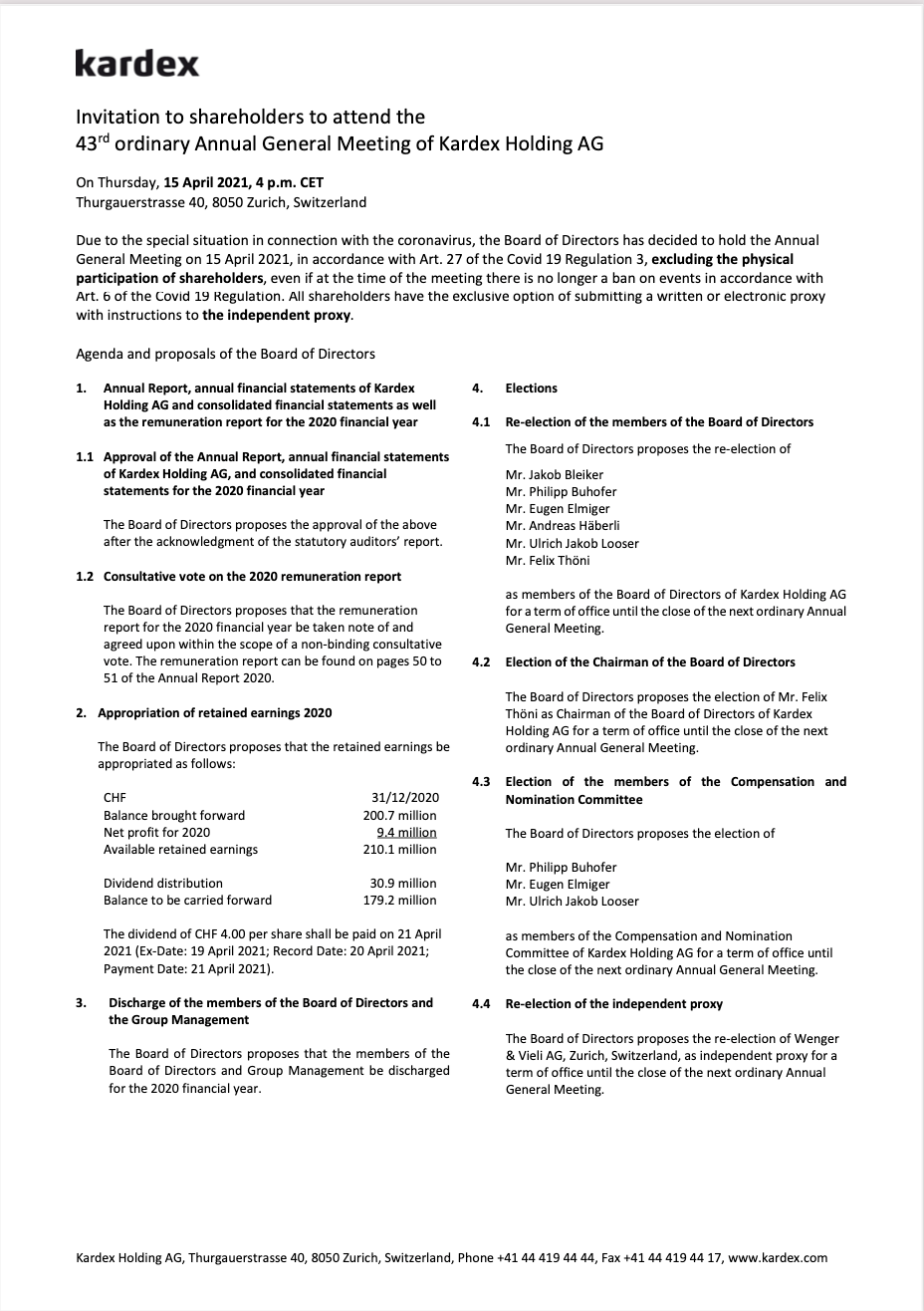 Einladung zur Generalversammlung 2022 document preview