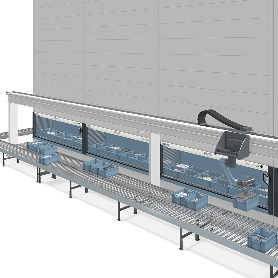 Kardex Shuttle with Pick and Place Robots