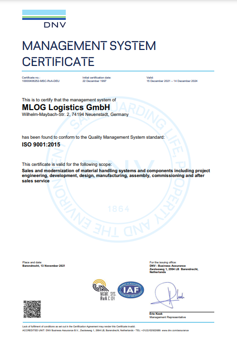 DIN EN ISO 9001 (Quality Management)